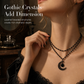 🎁New Arrivals 50% OFF💥Gothic Dark Crystal Beaded Chain Necklace with Hollow Out Moon Alloy Pendant