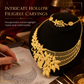 📢📢40% OFF !! ⏰24K Gold Plated Bridal Jewelry Set Dubai Indian Style Necklace Bracelet Ring and Earrings Set for Women