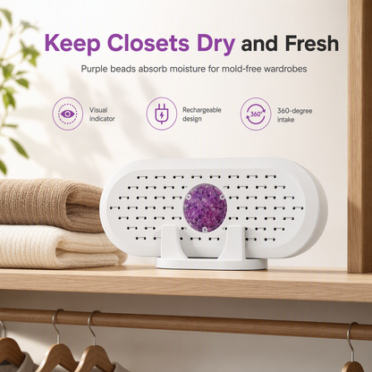 📢📢50% OFF !! ⏰ Mini Reusable Dehumidifier — Silica Gel Beads & USB Drying ♻️