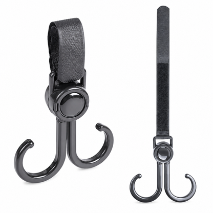 📢📢BUY 1 GET 1 FREE !! ⏰2 Pack 360 Degree Rotatable Double Stroller Hooks Multifunctional Baby Stroller Hanger Clips for Bags