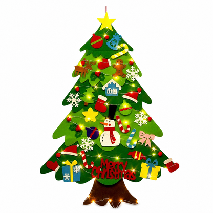 📢📢40% OFF !! ⏰DIY Felt Christmas Tree Set with Detachable Ornaments for Kids Wall Hanging Christmas Decorations