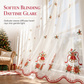 📢📢40% OFF !! ⏰Christmas Embroidered Sheer Window Curtain Panel with Snowflake and Bell Patterns