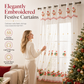 📢📢40% OFF !! ⏰Christmas Embroidered Sheer Window Curtain Panel with Snowflake and Bell Patterns