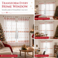📢📢40% OFF !! ⏰Christmas Embroidered Sheer Window Curtain Panel with Snowflake and Bell Patterns
