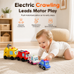 4-Piece Magnetic Electric Toy Car Set with Sound and Light Cartoon Stacking and Crawling Cars for Babies and Toddlers