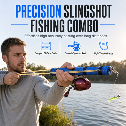 📢📢40% OFF !! ⏰Precision Slingshot Fishing Rod and Bait Launcher Set with Spinning Reel for Long Casting