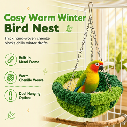 📢📢40% OFF !! ⏰Warm Winter Cotton Bird Nest Hammock – Give Your Parrot, Cockatiel or Budgie a Cosy Place to Sleep & Swing ✨