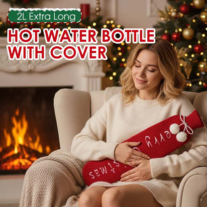 📢📢50% OFF !! ⏰2L Extra Long Hot Water Bottle with Cover