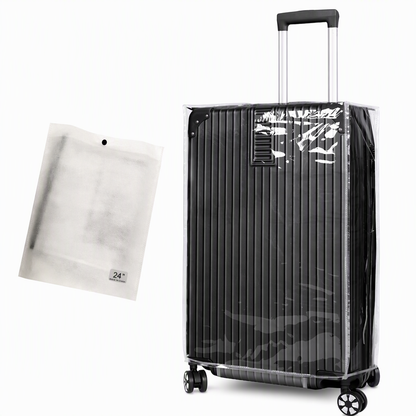 📢📢50% OFF !! ⏰ Thickened Waterproof Clear PVC Luggage Cover – Scratch-Resistant Transparent Suitcase Protector with Handle Cutouts ✈️