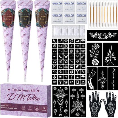 📢📢50% OFF !! ⏰Complete 3-Color Henna Tattoo Kit