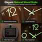 📢📢40% OFF !! ⏰12-Inch Silent Wooden Wall Clock – Luminous Glow & MDF Wood Grain✨