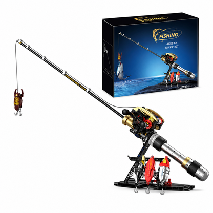 📢📢50% OFF !! ⏰ Mechanical Fishing Rod Model Kit 🎣⚙️Realistic gear drive, modular lures, plated grip details – interactive casting experience. 🔧