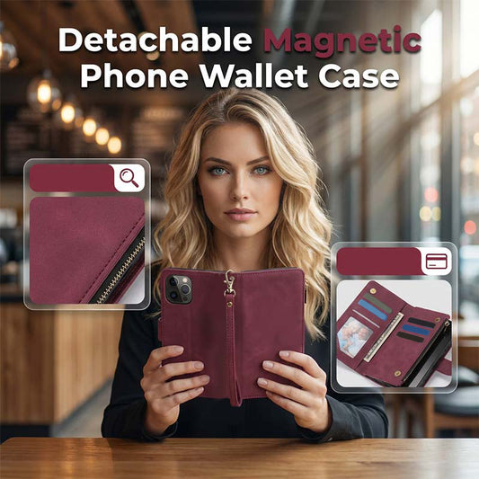 📢📢40% OFF !! ⏰2-in-1 Magnetic PU Leather Wallet Case