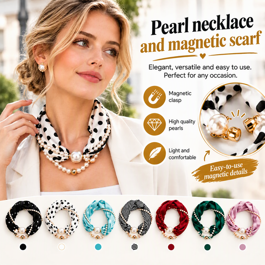 📢📢40% OFF !! ⏰Pearl Scarf Necklace