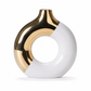 📢📢50% OFF !! ⏰Modern Ceramic Flower Vase with Gold Accents for Tabletop Floral Arrangement and Home Decor