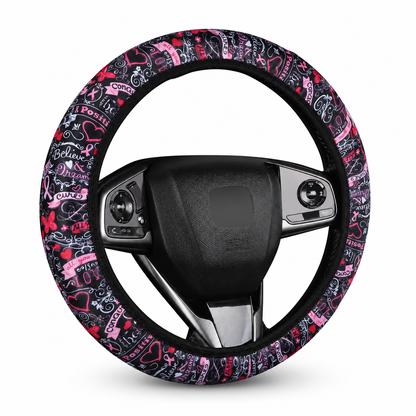 📢📢40% OFF !! ⏰Universal 38cm Ringless Silk Steering Wheel Cover Printed Breathable Car Wheel Protector for All Seasons