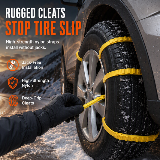 📢📢50% OFF !! ⏰Universal Car Snow Chains Thickened Anti-Slip Tire Cable Ties for SUVs Sedans and Winter Driving