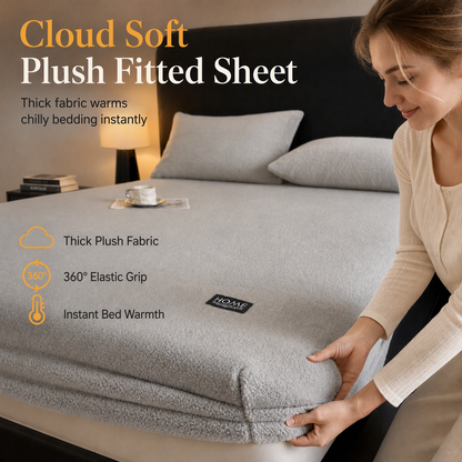 📢📢50% OFF !! ⏰Cozy Plush Fitted Sheet – Velvety Softness & All-Around Elastic for Chilly Nights ✨🏠