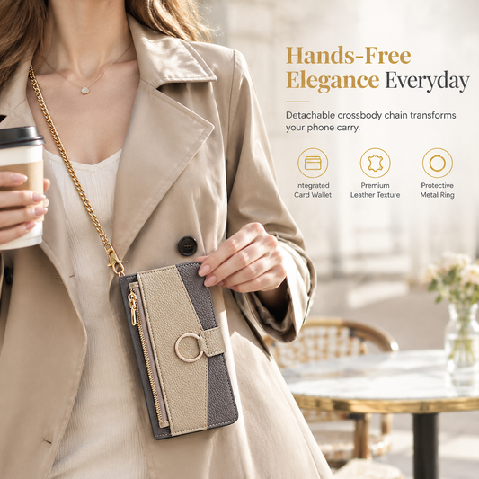 📢📢50% OFF !! ⏰ Luxury Crossbody Wallet Phone Case with Card Slots & Kickstand 👛