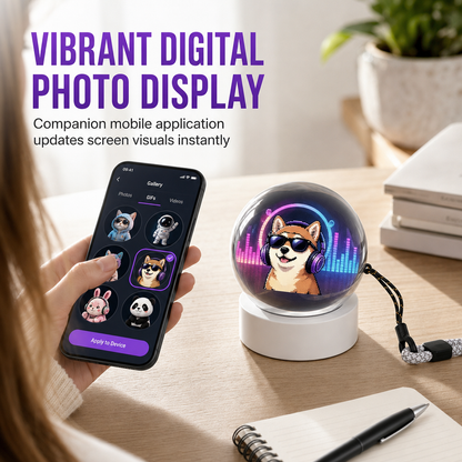 📢📢50% OFF !! ⏰ Careluxpro Transparent Crystal Ball Bluetooth Speaker with Digital Screen for Video and GIF Playback