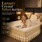 📢📢50% OFF !! ⏰Quilted Velvet Bed Skirt with Lace Trim and Non-Slip Design