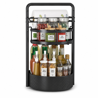 🔥50% OFF!!📢🌀 Rotating Spice Rack Organiser – 360° Spinning Condiment Holder for Kitchen Countertops ✨