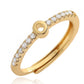 Minimalist Adjustable Initial Ring for Women