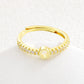 Minimalist Adjustable Initial Ring for Women