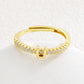 Minimalist Adjustable Initial Ring for Women