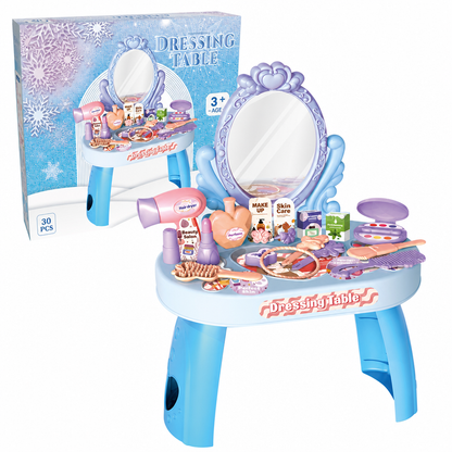 📢📢50% OFF !! ⏰Kids Pretend Play Makeup Vanity Table Toy Set with Princess Accessories for Girls and Boys