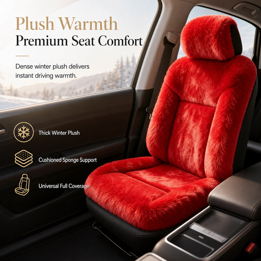 📢📢50% OFF !! ⏰ Universal Winter Warm Plush Car Seat Covers Solid Color Comfortable Car Seat Cushion Set