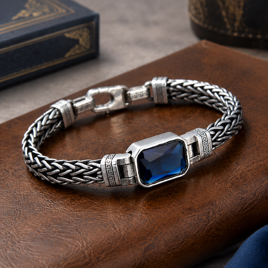 📢📢50% OFF !! ⏰ Handmade Vintage Sterling Silver Braided Meander Jewellery – Bold Hip-Hop Style for Men & Women ✨