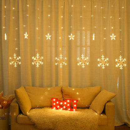 📢📢40% OFF !! ⏰LED Snowflake Curtain String Lights