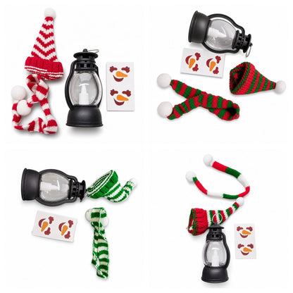 📢📢50% OFF !! ⏰Mini Christmas Snowman Lantern Portable Night Light with Hat and Scarf for