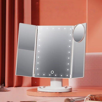 📢📢40% OFF !! ⏰Tri-Fold Makeup Mirror with Lights