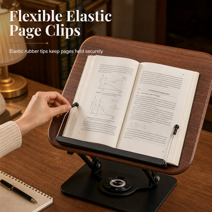 📢📢40% OFF !! ⏰ Transparent Acrylic 360° Rotating Desktop Book Stand & Tablet Holder – Keep Books, Tablets & Recipes Within Easy Reach ✨