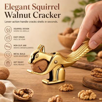 📢📢40% OFF !! ⏰Zinc Alloy Squirrel Shaped Nutcracker Multifunctional Walnut and Nut Cracker Tool
